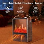 Portable Electric Fireplace Heater with Realistic Flames