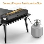 Portable 28" Tabletop Gas Fire Pit with Glass Guard