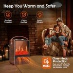 Portable Electric Fireplace Heater with Realistic Flames