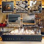 Portable 28" Tabletop Gas Fire Pit with Glass Guard
