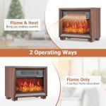 COSTWAY 13" Mini Electric Fireplace Heater