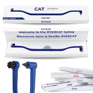 Double-Sided Cat Toothbrush with Micro Head - Space Blue