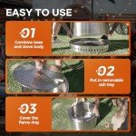 DodomeTrek 14'' Smokeless Outdoor Fire Pit