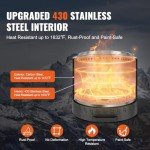 VEVOR Portable Smokeless Fire Pit for Outdoors