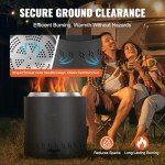 VEVOR Portable Smokeless Fire Pit for Outdoors