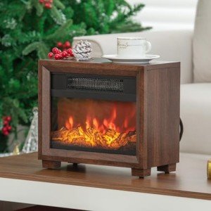 Mini Electric Fireplace Heater with Realistic Flame