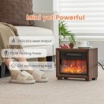 Mini Electric Fireplace Heater with Realistic Flame