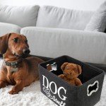 VILLCASE Dog Toy Storage Bin with Bone Handle