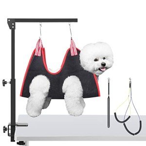 Adjustable Dog Grooming Arm with Clamp & Holders