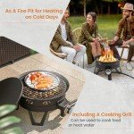 Giantex 17" Portable Propane Fire Pit with Grill