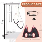 Adjustable Dog Grooming Arm with Clamp & Holders