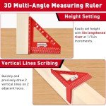 4-Inch 3D Woodworking Angle Measuring Tool Set