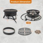 Giantex 17" Portable Propane Fire Pit with Grill