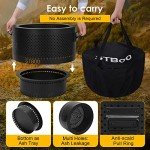 Portable Smokeless Outdoor Fire Pit with Carry Bag