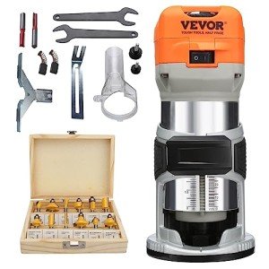 VEVOR Compact Wood Router with 12 Milling Cutters