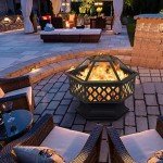 24" Hex Shaped Outdoor Fire Pit with Accessories