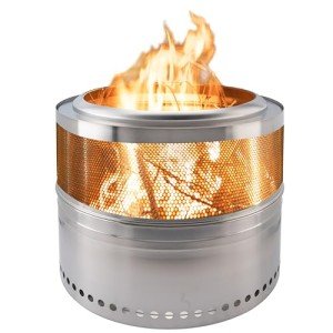 20" Stainless Steel Fire Pit with Grill Grate