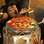 20" Stainless Steel Fire Pit with Grill Grate
