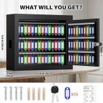 Outdoor Key Cabinet with 75 Colorful Key Tags