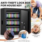 Outdoor Key Cabinet with 75 Colorful Key Tags