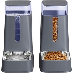 Hipidog Cat Food & Water Dispenser Set 2 Gallon