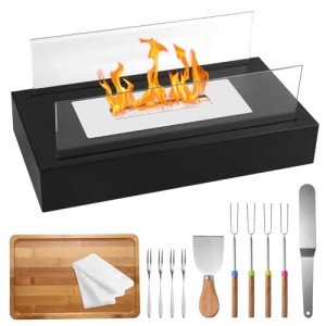 Portable Rectangle Fire Pit with S'mores Kit
