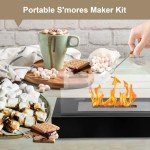 Portable Rectangle Fire Pit with S'mores Kit