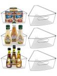 JEISSLIA Lazy Susan Cabinet Organizer Bins for 26"/ 28"/ 32" Diameter Corner Lazy Susan, Plastic Cabinet Storage Bin, 1/8 Wedge-Food Safe, BPA Free, with Non-Slip Pads (for 28" Lazy Susan, 6 Pack)