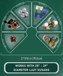 JEISSLIA Lazy Susan Cabinet Organizer Bins for 26"/ 28"/ 32" Diameter Corner Lazy Susan, Plastic Cabinet Storage Bin, 1/8 Wedge-Food Safe, BPA Free, with Non-Slip Pads (for 28" Lazy Susan, 6 Pack)