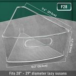 JEISSLIA Lazy Susan Cabinet Organizer Bins for 26"/ 28"/ 32" Diameter Corner Lazy Susan, Plastic Cabinet Storage Bin, 1/8 Wedge-Food Safe, BPA Free, with Non-Slip Pads (for 28" Lazy Susan, 6 Pack)