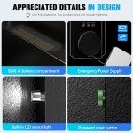 Gun Safe for Handgun, 2.0 Cu ft Home Safe with Pistol Rack Door Organizer, Pistol Safe with Digital Electronic Keypad, Alarm Gun Safe with Adjustable Shelf (Coal Black, 38W × 33D × 45H Centimetres)