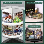 JEISSLIA Lazy Susan Cabinet Organizer Bins for 26"/ 28"/ 32" Diameter Corner Lazy Susan, Plastic Cabinet Storage Bin, 1/8 Wedge-Food Safe, BPA Free, with Non-Slip Pads (for 28" Lazy Susan, 6 Pack)