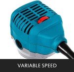VEVOR Compact Router 1.25HP with Fixed Base and Plunge Base, Variable Speed Wood Router Kit Max Torque 30,000 RPM for Woodworking and Furniture Manufacturing