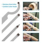 DEEFIINE Carbide Tip Wood Lathe Turning Tool Kit, Lathe Roughing and Finishing Hollow Tool Interchangeable Aluminum Alloy Handle with Diamond Round Square Carbide Blade (Aluminum Alloy Handle)
