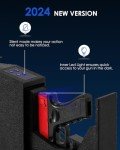 【2024 NEW VERSION】Mounted Gun Safe with Inner LED, Biometric Nightstand Handgun Safe Quick Access Pistol Safe and Gun Lock Box for Bedside, Wall, Cabinet, Desk with Fingerprint, PIN Code, KEY Access