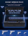 Biometric Gun Safe for Pistols, Nightstand Gun Safe Fingerprint Keys Digital PIN Quick-Access, Smart Fingerprint Handgun Safe for Home Bedside Cabinet with Auto-Open Lid LED Light Mute Mode