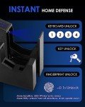 【2024 NEW VERSION】Mounted Gun Safe with Inner LED, Biometric Nightstand Handgun Safe Quick Access Pistol Safe and Gun Lock Box for Bedside, Wall, Cabinet, Desk with Fingerprint, PIN Code, KEY Access