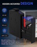 【2024 NEW VERSION】Mounted Gun Safe with Inner LED, Biometric Nightstand Handgun Safe Quick Access Pistol Safe and Gun Lock Box for Bedside, Wall, Cabinet, Desk with Fingerprint, PIN Code, KEY Access