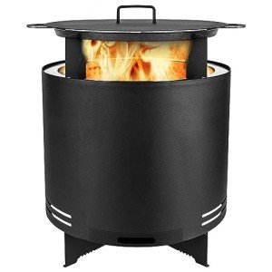 Portable Smokeless Chiminea with Grill Accessories