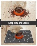 Absorbent Pet Food Mat with Bone Pattern 16"x24