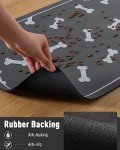 Absorbent Pet Food Mat with Bone Pattern 16"x24