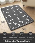 Absorbent Pet Food Mat with Bone Pattern 16"x24