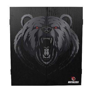 RUTHLESS Heavy Duty Dart Board Cabinet - Black