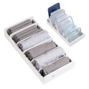 Bamboo Kitchen Organizer with Adjustable Inserts