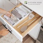 Bamboo Kitchen Organizer with Adjustable Inserts