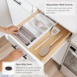 Bamboo Kitchen Organizer with Adjustable Inserts