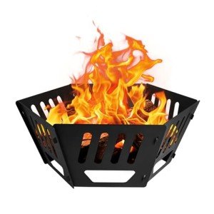 Portable 24-Inch Wood-Burning Fire Pit with Carry Bag