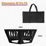 Portable 24-Inch Wood-Burning Fire Pit with Carry Bag