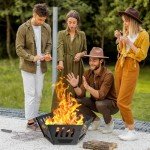 Portable 24-Inch Wood-Burning Fire Pit with Carry Bag