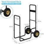 Portable 2-Tier Indoor Firewood Rack - Black